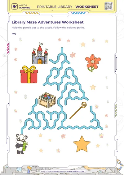 Library Maze Adventures Worksheet