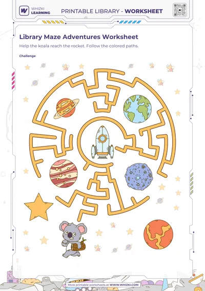 Library Maze Adventures Worksheet