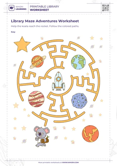 Library Maze Adventures Worksheet