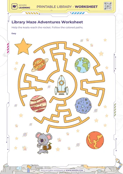 Library Maze Adventures Worksheet