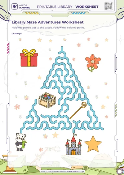 Library Maze Adventures Worksheet