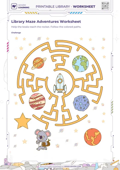Library Maze Adventures Worksheet