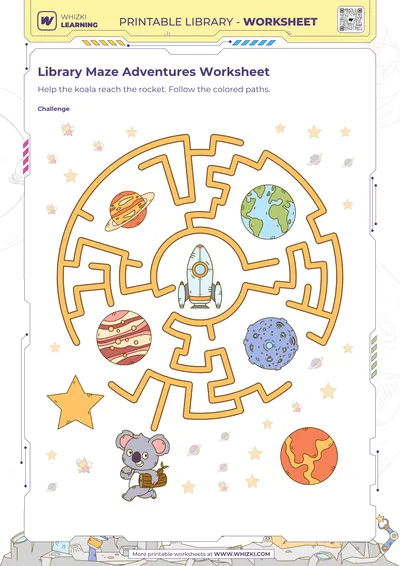 Library Maze Adventures Worksheet