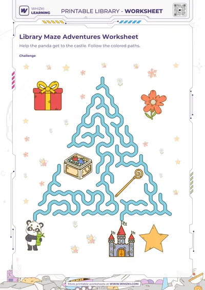 Library Maze Adventures Worksheet