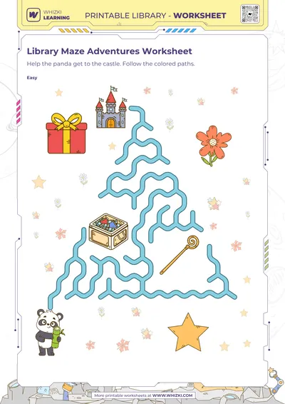 Library Maze Adventures Worksheet