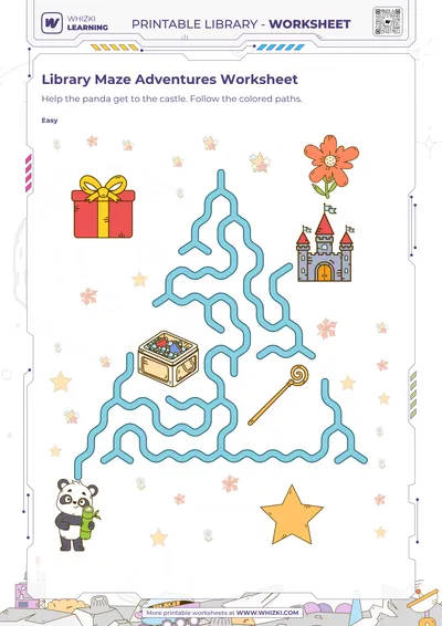 Library Maze Adventures Worksheet