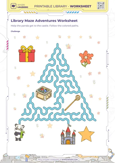 Library Maze Adventures Worksheet