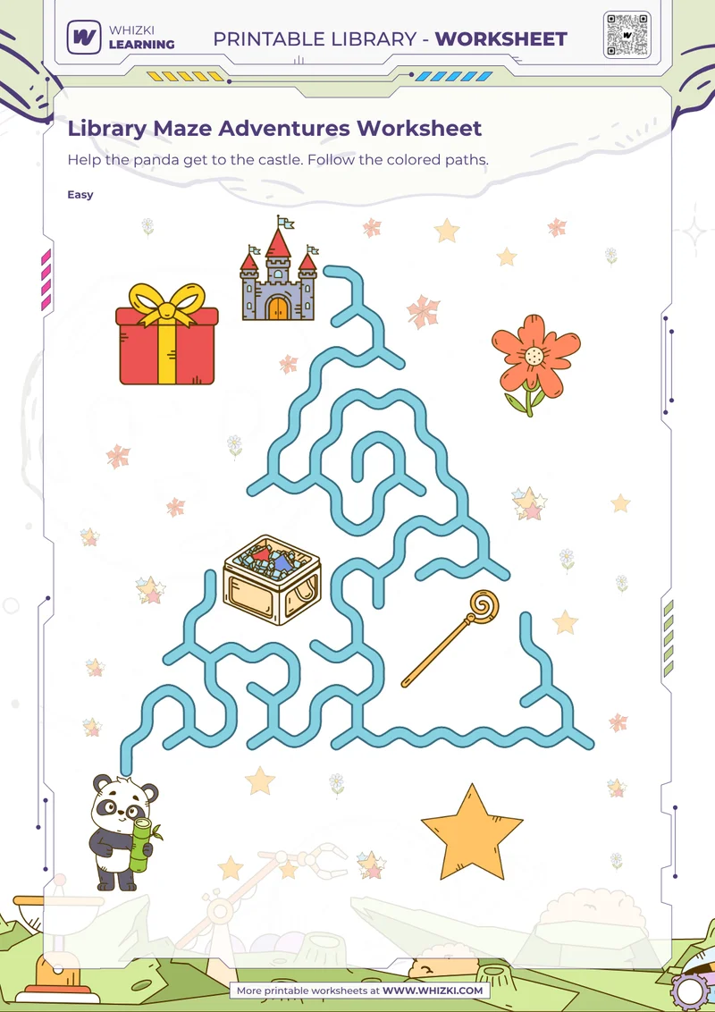 Library Maze Adventures Worksheet