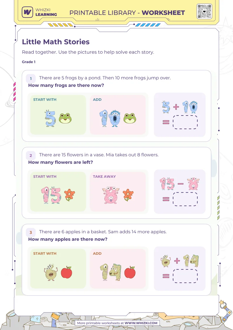 Little Math Stories Addition Worksheet