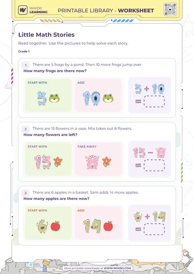 Little Math Stories Addition Worksheet