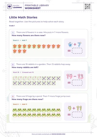 Little Math Stories Addition Worksheet