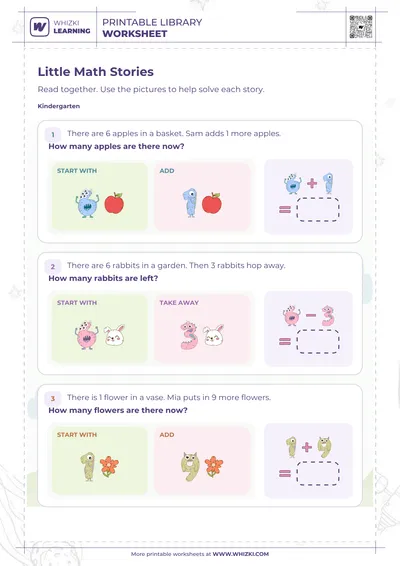 Little Math Stories Worksheet