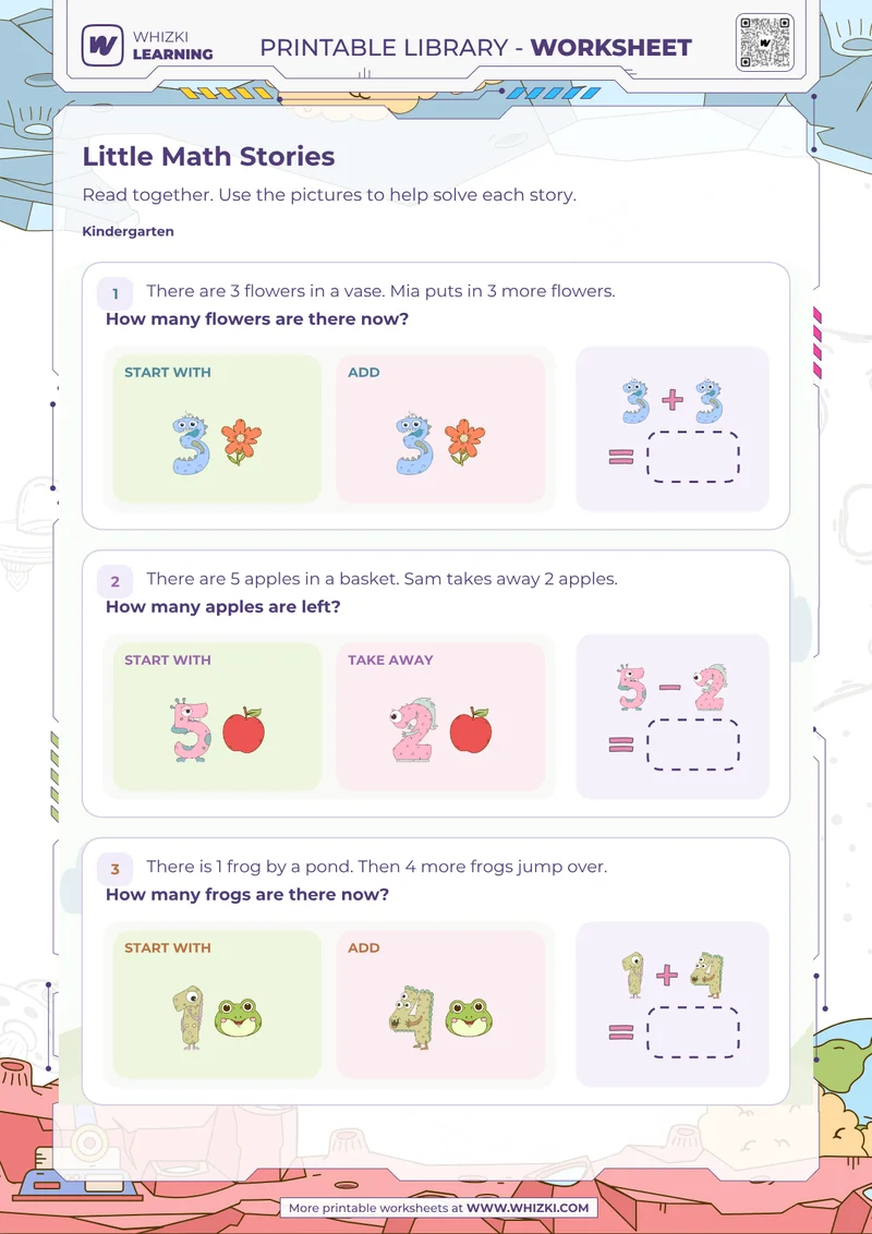 Little Math Stories Worksheet