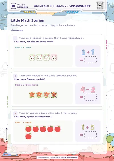 Little Math Stories Worksheet