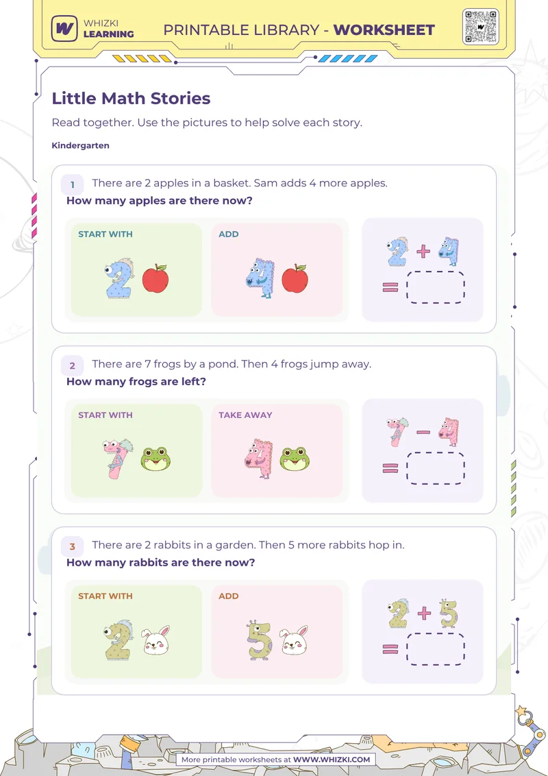 Little Math Stories Worksheet