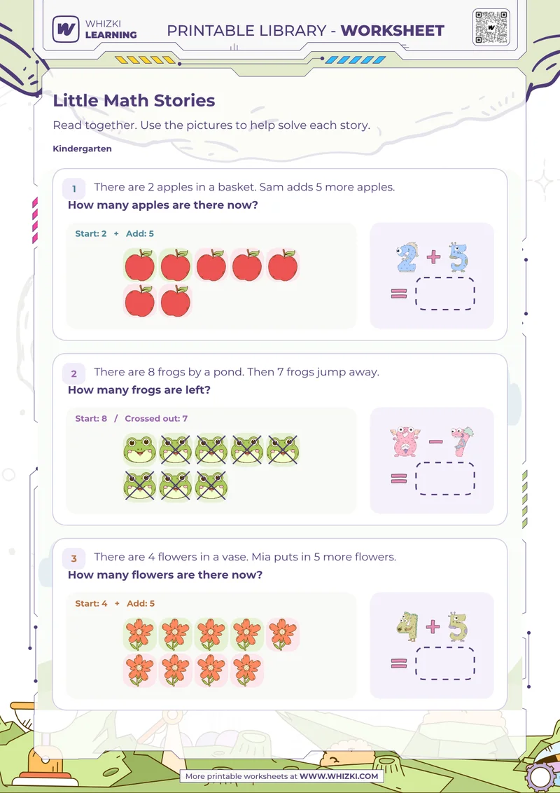 Little Math Stories Worksheet