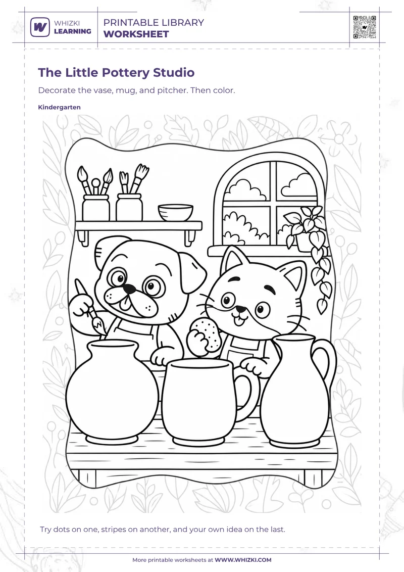 Little Pottery Studio Pattern Worksheet