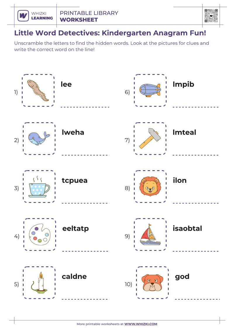 Little Word Detectives: Kindergarten Anagram Fun!