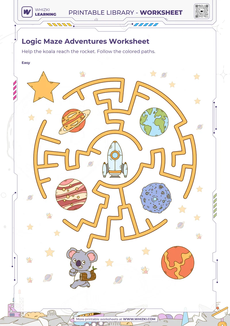Logic Maze Adventures Worksheet