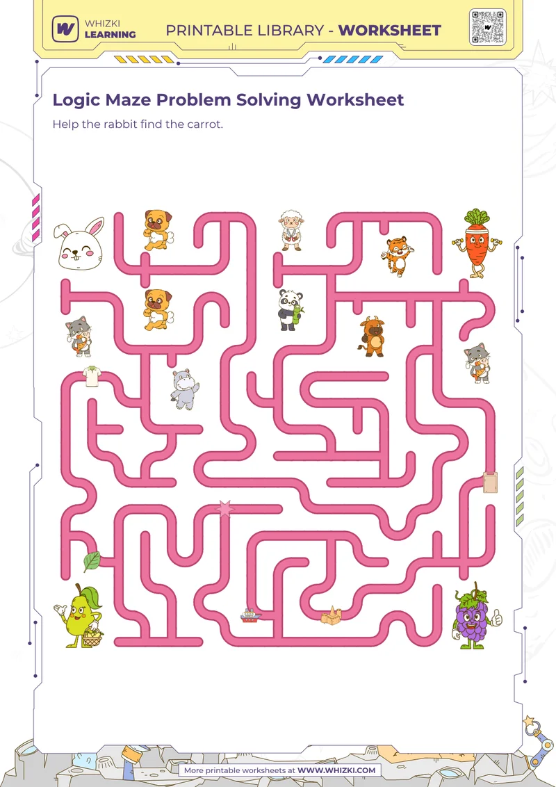 Logic Maze Problem Solving Worksheet