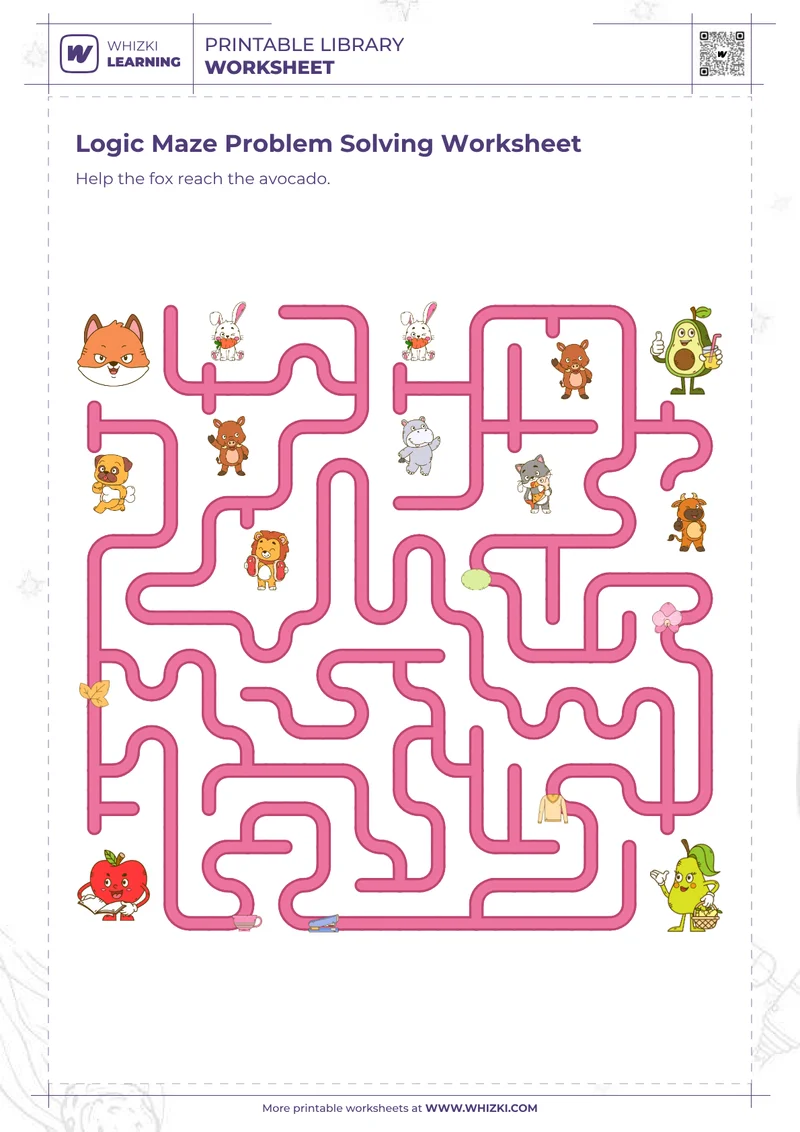 Logic Maze Problem Solving Worksheet