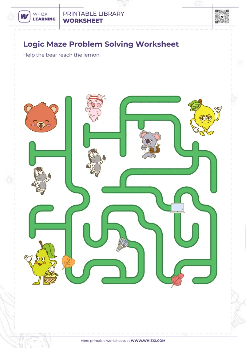 Logic Maze Problem Solving Worksheet