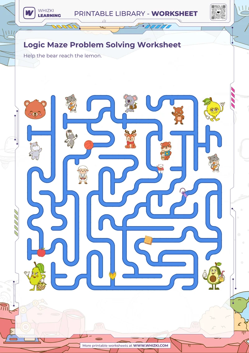 Logic Maze Problem Solving Worksheet