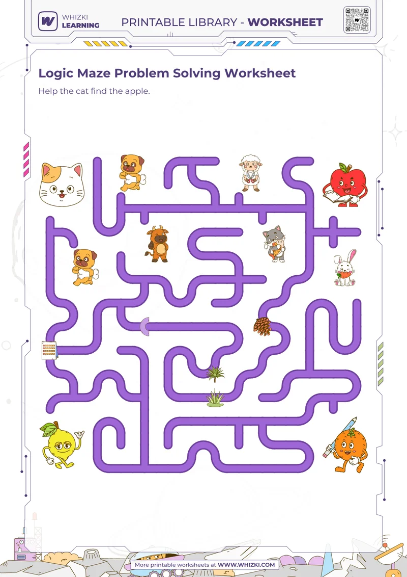 Logic Maze Problem Solving Worksheet