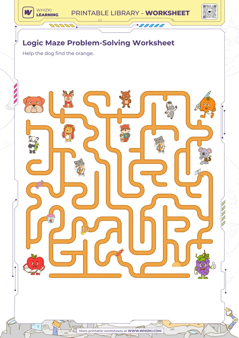 Logic Maze Problem-Solving Worksheet
