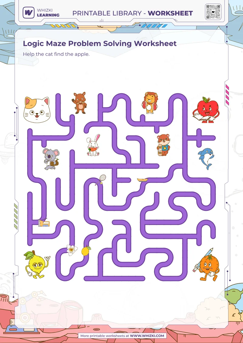Logic Maze Problem Solving Worksheet