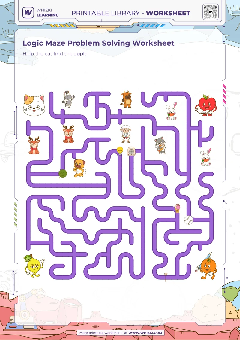 Logic Maze Problem Solving Worksheet