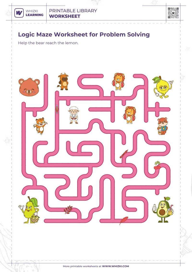 Logic Maze Worksheet for Problem Solving
