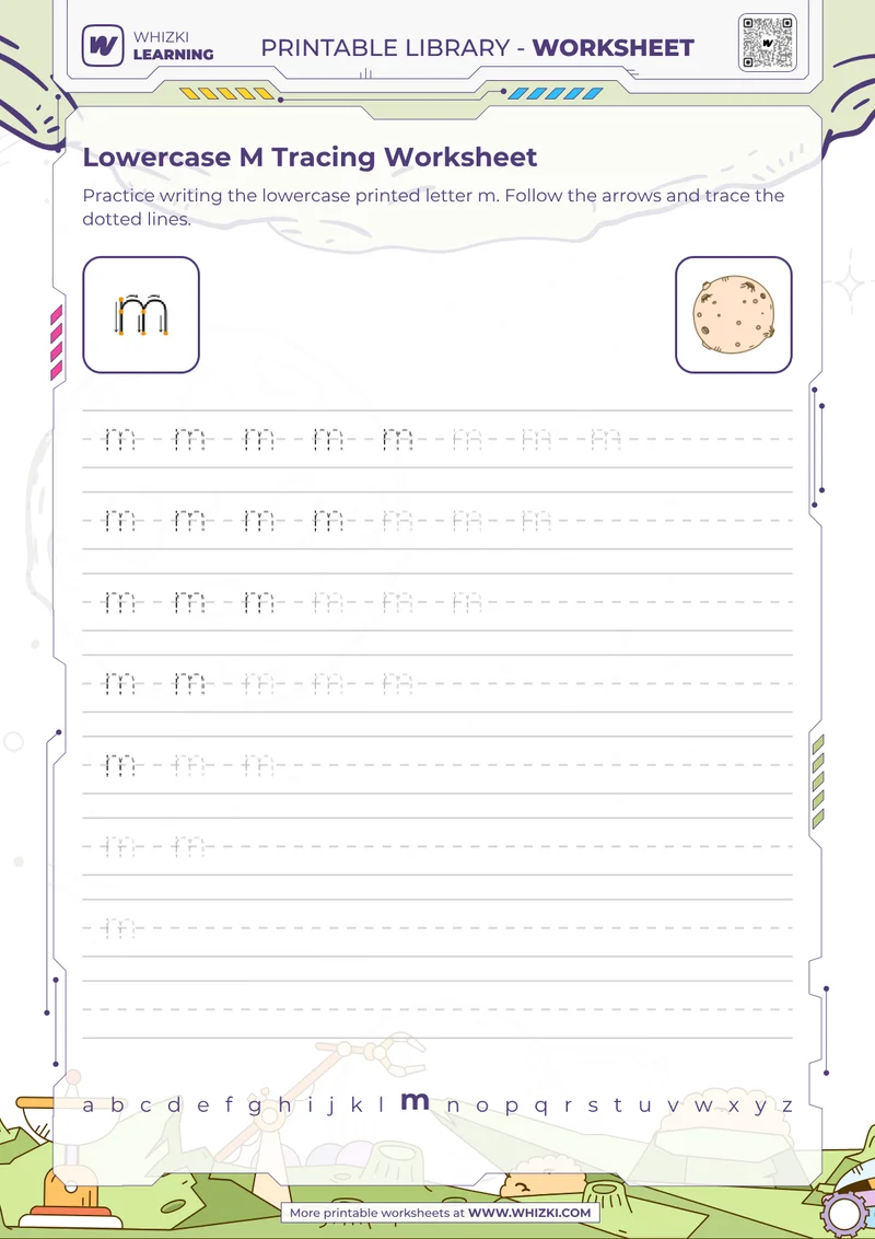 Lowercase M Tracing Worksheet