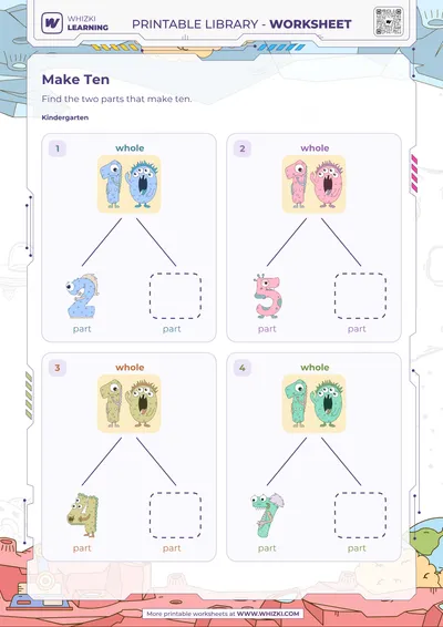 Make Ten Number Bonds Worksheet