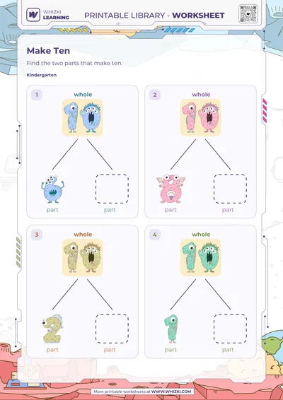 Make Ten Number Bonds Worksheet