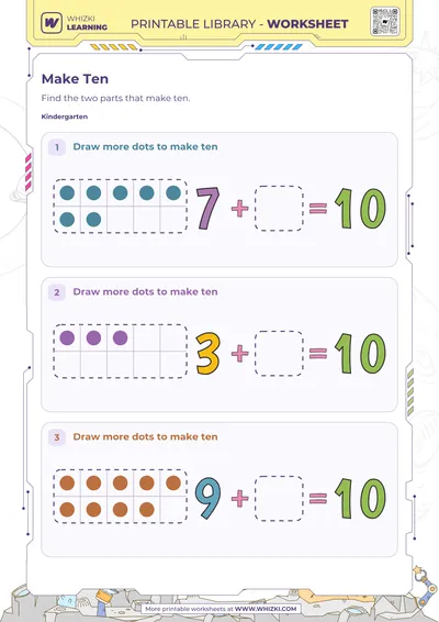 Make Ten Ten-Frame Worksheet