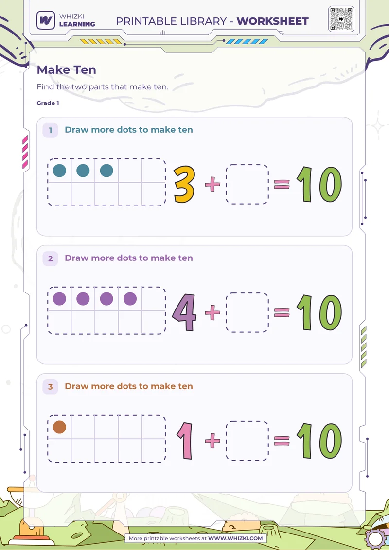 Make Ten Ten Frame Worksheet