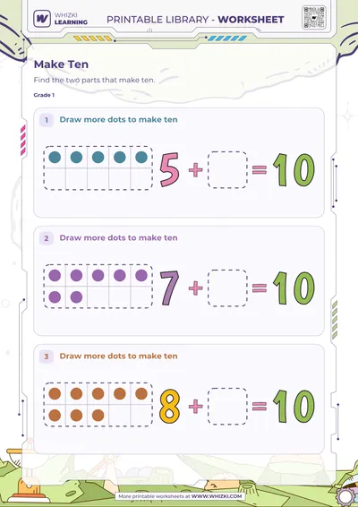 Make Ten Ten Frame Worksheet