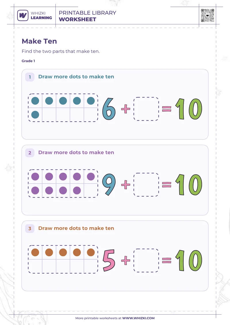 Make Ten Ten-Frame Worksheet