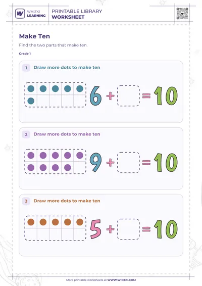 Make Ten Ten-Frame Worksheet