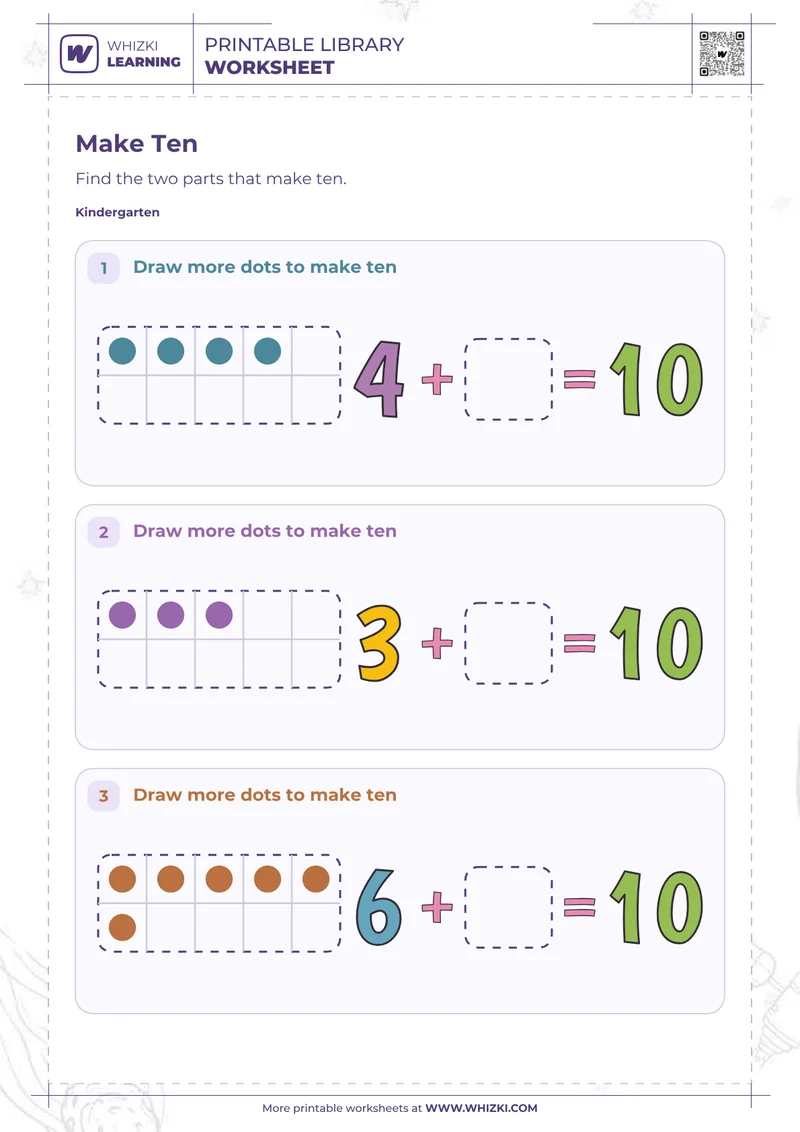 Make Ten Ten-Frame Worksheet