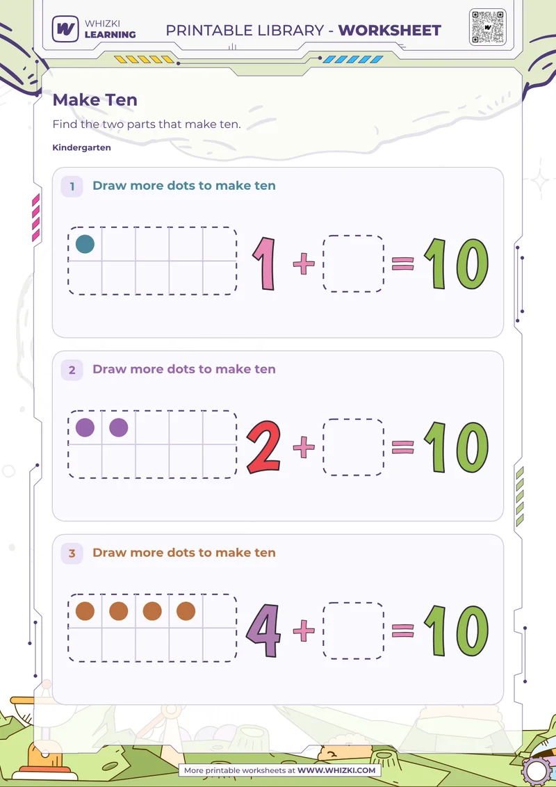 Make Ten Ten Frames Worksheet