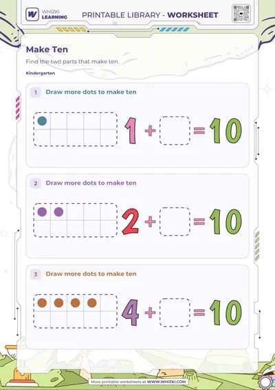 Make Ten Ten Frames Worksheet