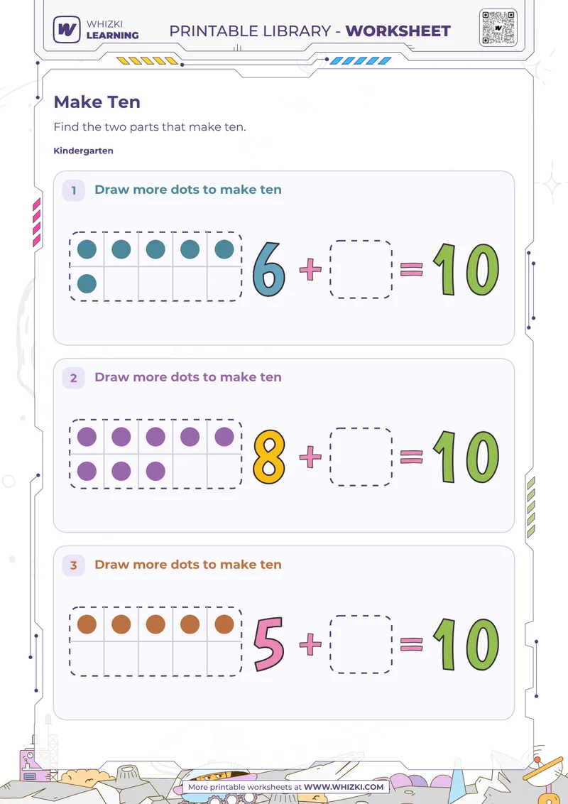 Make Ten Ten Frames Worksheet