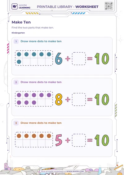 Make Ten Ten Frames Worksheet