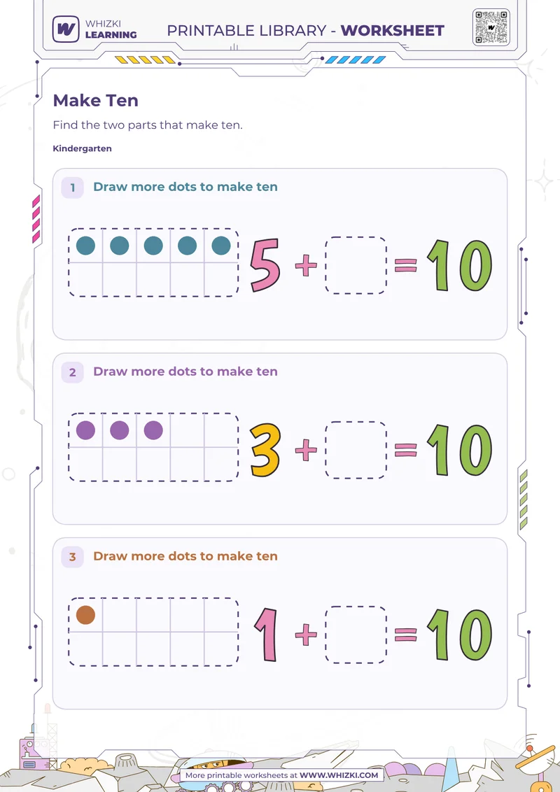 Make Ten Ten Frames Worksheet