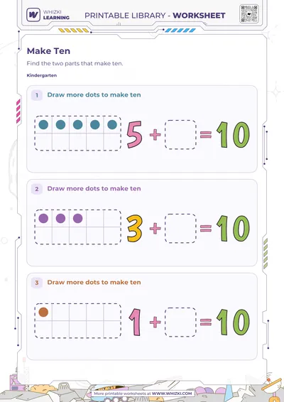 Make Ten Ten Frames Worksheet