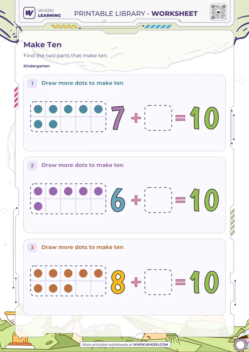 Make Ten Ten Frames Worksheet