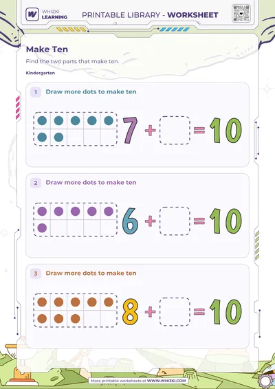 Make Ten Ten Frames Worksheet