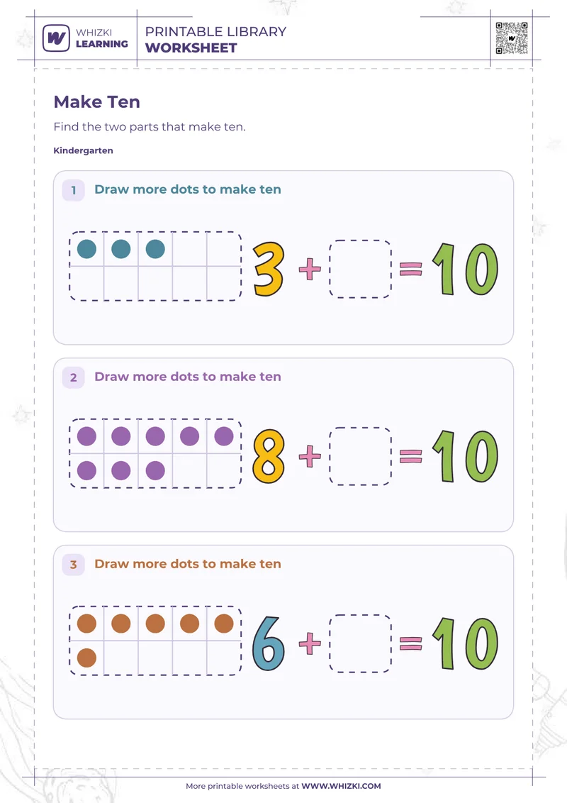Make Ten Ten Frames Worksheet